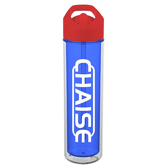 Custom Chiller Insulated Bottle with Flip Straw Lid - 16 oz