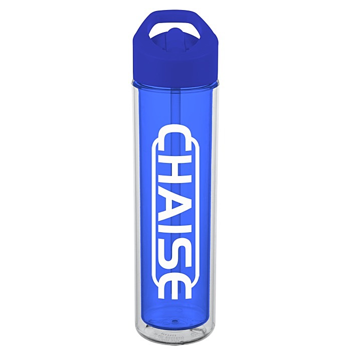 Custom Chiller Insulated Bottle with Flip Straw Lid - 16 oz