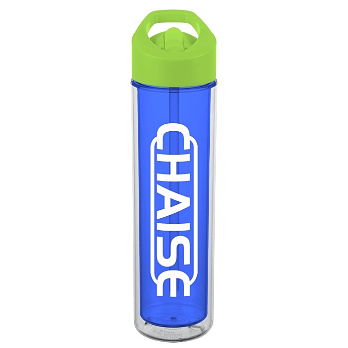 Custom Chiller Insulated Bottle with Flip Straw Lid - 16 oz