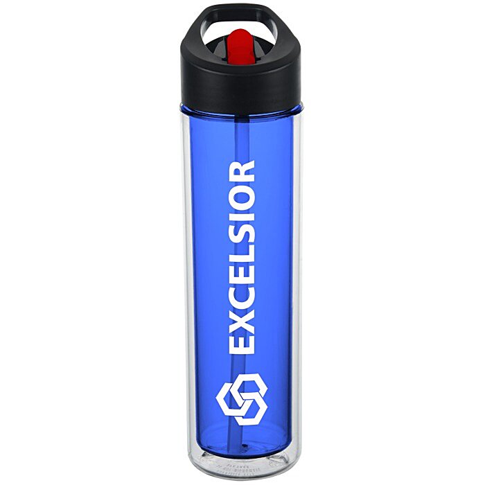 Custom Chiller Insulated Bottle with Two-Tone Flip Straw Lid - 16 oz