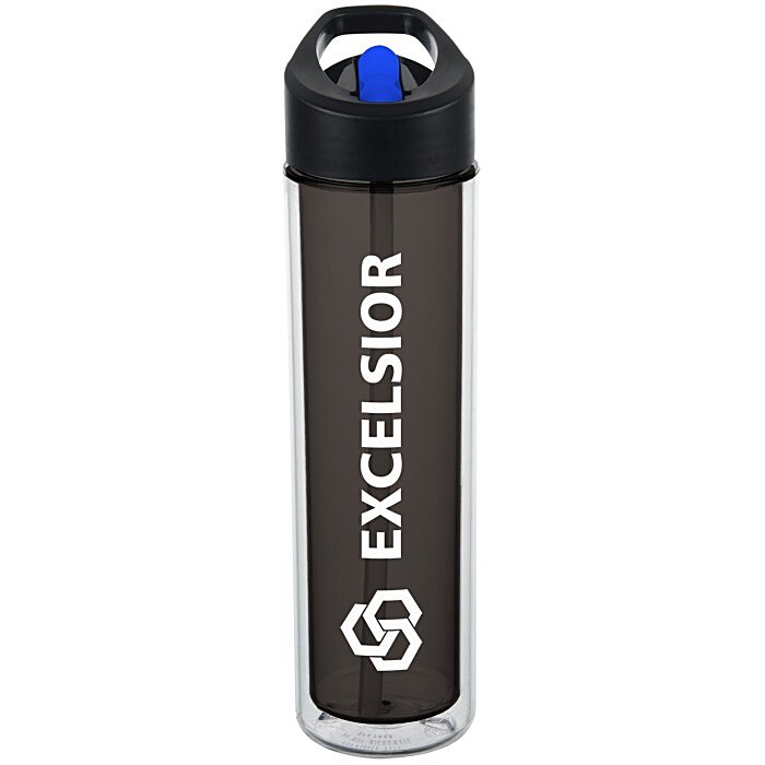 Custom Chiller Insulated Bottle with Two-Tone Flip Straw Lid - 16 oz