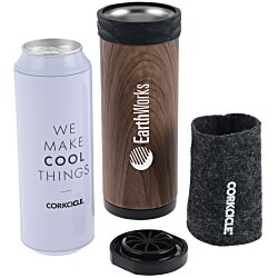Custom Corkcicle Slim Arctican Insulator - Wood
