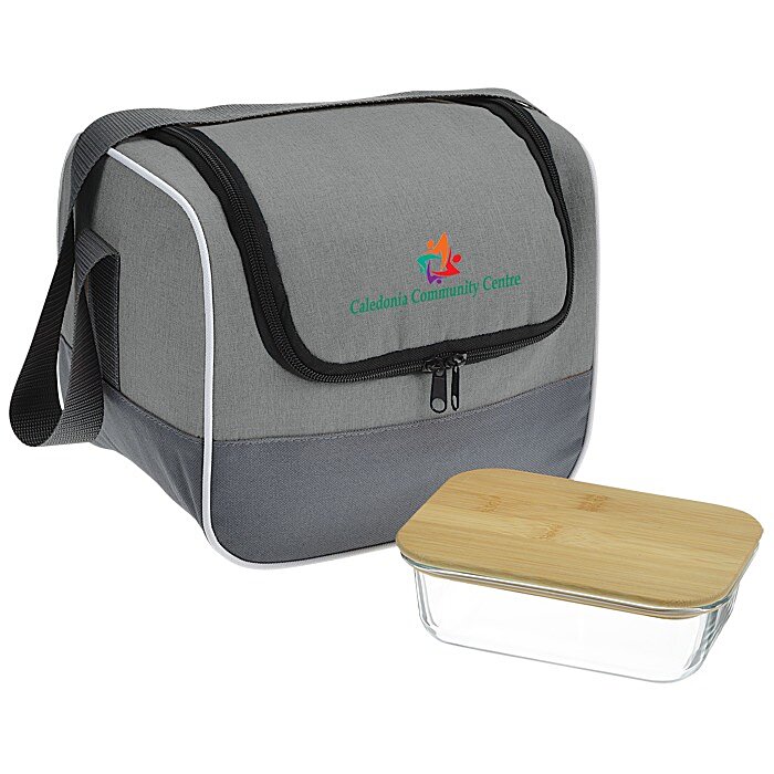 Custom Chic Lunch Cooler with Glass Container Set