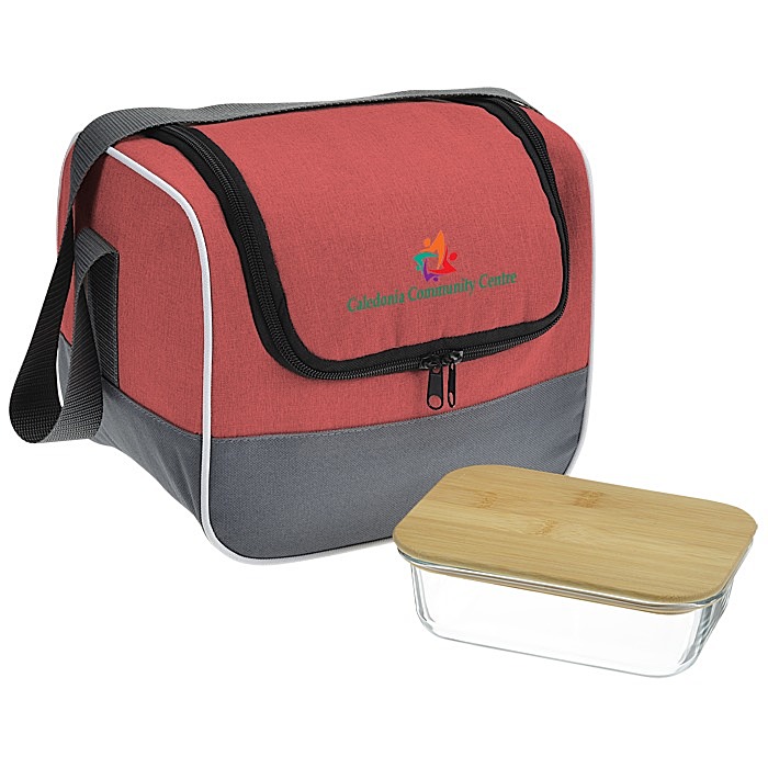 Custom Chic Lunch Cooler with Glass Container Set