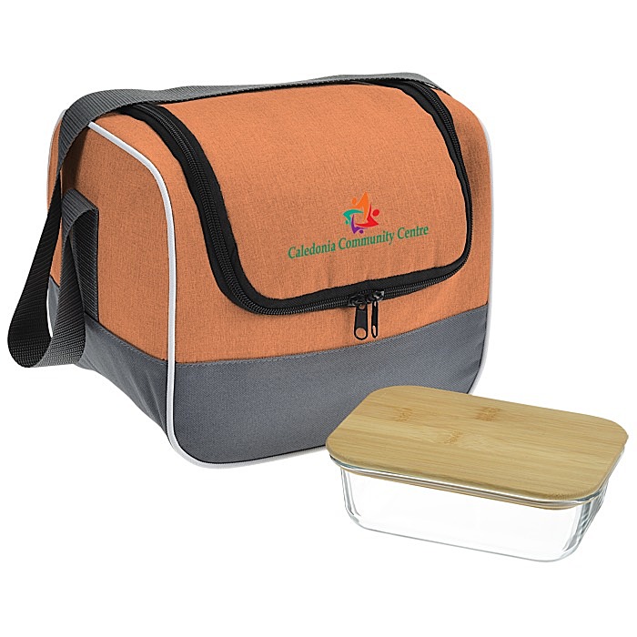 Custom Chic Lunch Cooler with Glass Container Set