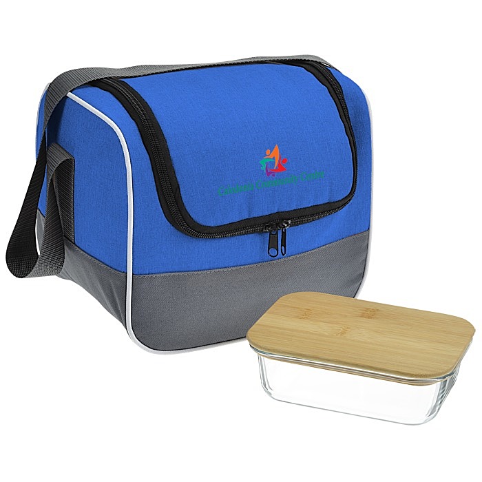 Custom Chic Lunch Cooler with Glass Container Set