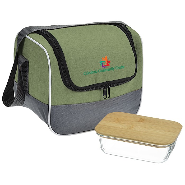 Custom Chic Lunch Cooler with Glass Container Set
