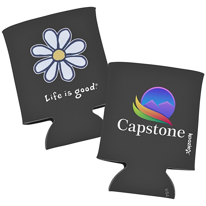 Custom Life is Good Koozie® Can Cooler - Full Colour - Daisy