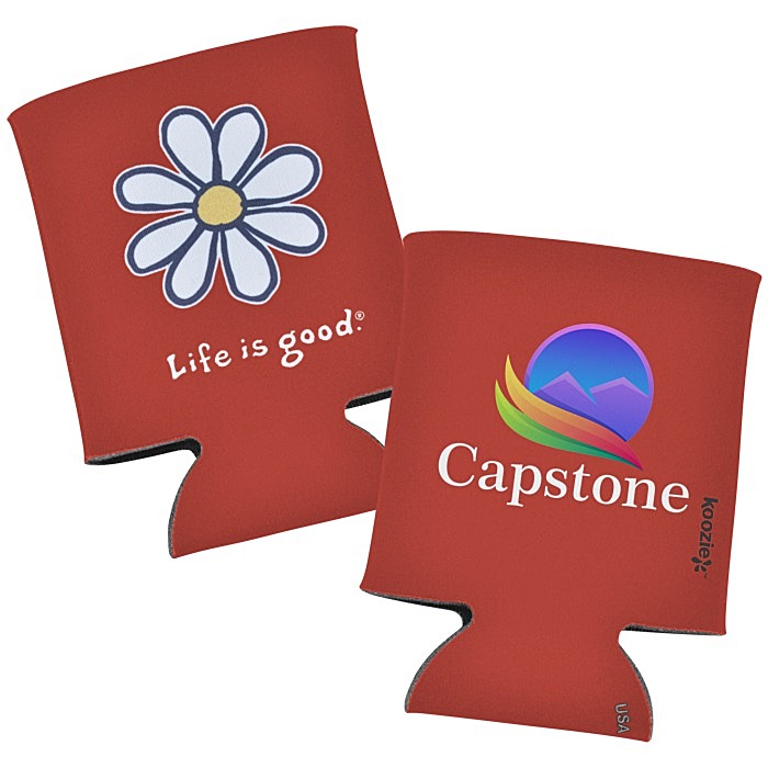Custom Life is Good Koozie® Can Cooler - Full Colour - Daisy