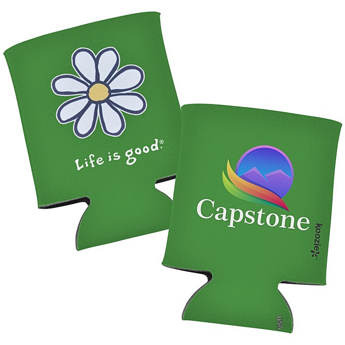 Custom Life is Good Koozie® Can Cooler - Full Colour - Daisy