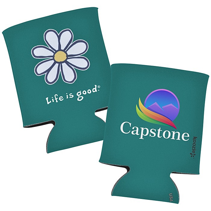 Custom Life is Good Koozie® Can Cooler - Full Colour - Daisy