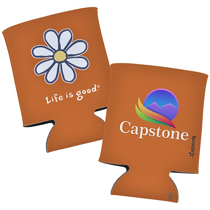Custom Life is Good Koozie® Can Cooler - Full Colour - Daisy