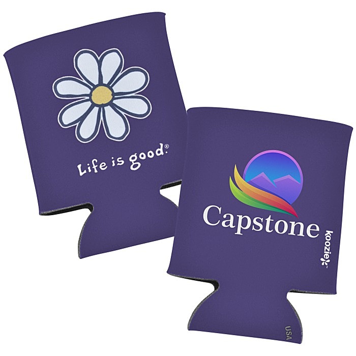 Custom Life is Good Koozie® Can Cooler - Full Colour - Daisy