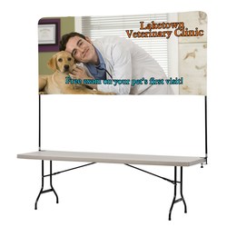 Custom Tabletop Banner System with Back Wall - 8 feet