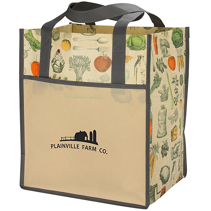 Custom Matte Laminated Vintage Design Grocery Tote