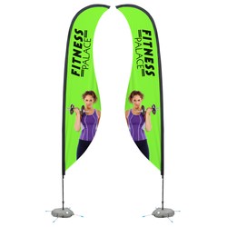 Custom Indoor Sabre Sail Sign - 13 feet - Two Sided