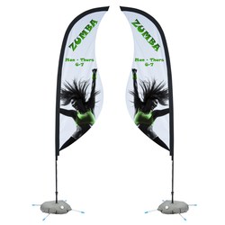 Custom Indoor Sabre Sail Sign - 9 feet - Two Sided