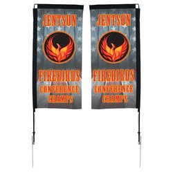 Custom Outdoor Rectangular Sail Sign - 7 feet - Two Sided