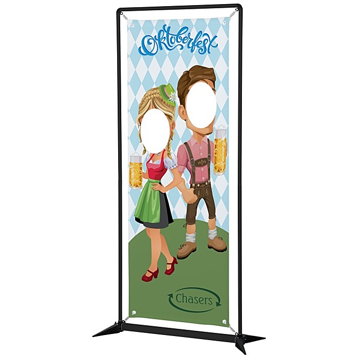 Custom FrameWorx Banner Stand - Two Faces Cut Out