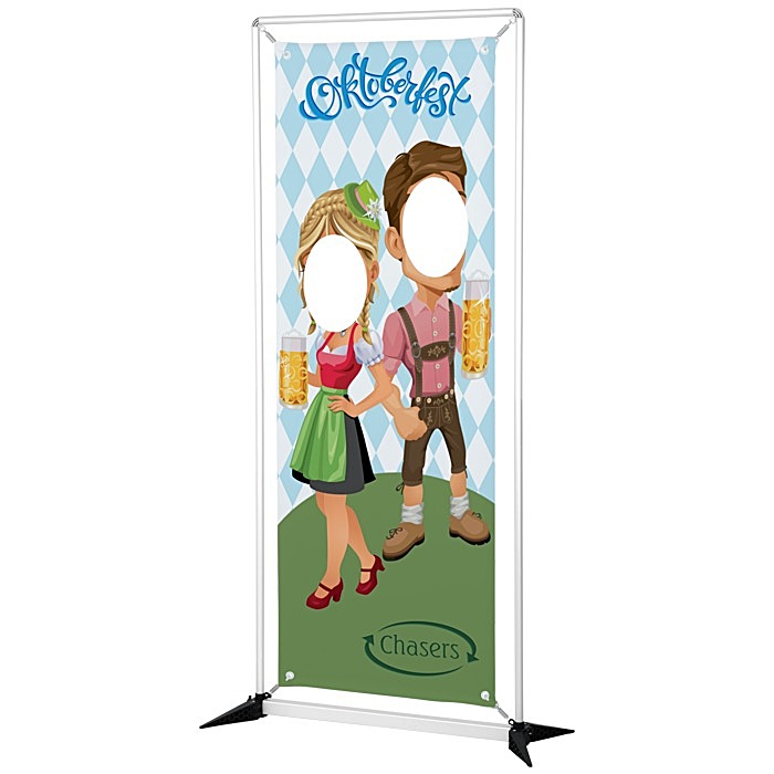 Custom FrameWorx Banner Stand - Two Faces Cut Out