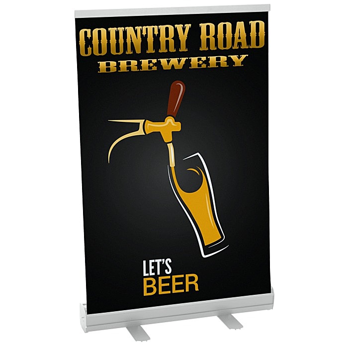 Custom Economy Tabletop Retractable Fabric Banner Display - 24 inches