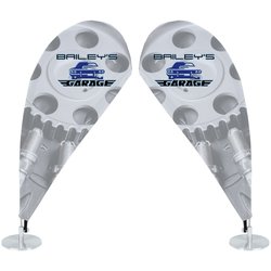 Custom Micro Teardrop Tabletop Sail Sign - Two Sided