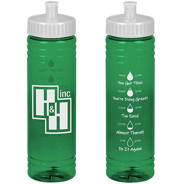 Custom Halcyon Water Bottle with Droplet Graphics - 24 oz