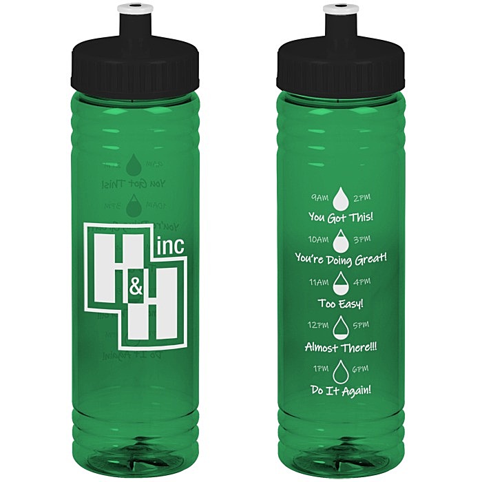 Custom Halcyon Water Bottle with Droplet Graphics - 24 oz