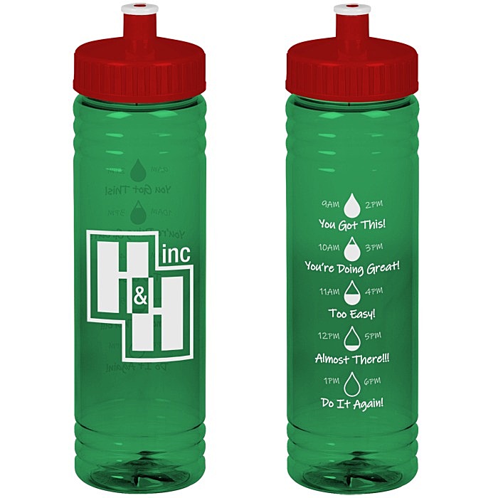 Custom Halcyon Water Bottle with Droplet Graphics - 24 oz
