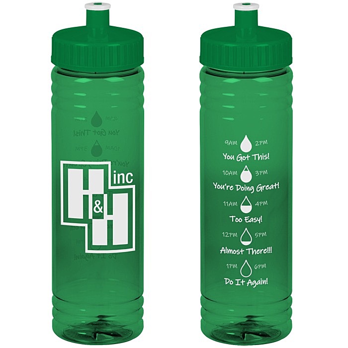 Custom Halcyon Water Bottle with Droplet Graphics - 24 oz