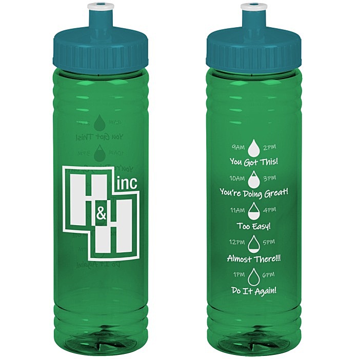 Custom Halcyon Water Bottle with Droplet Graphics - 24 oz