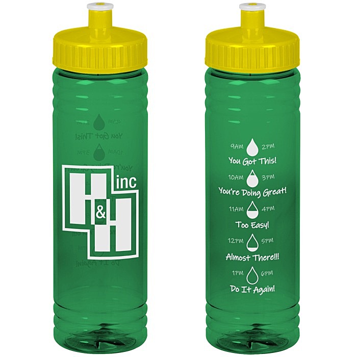 Custom Halcyon Water Bottle with Droplet Graphics - 24 oz