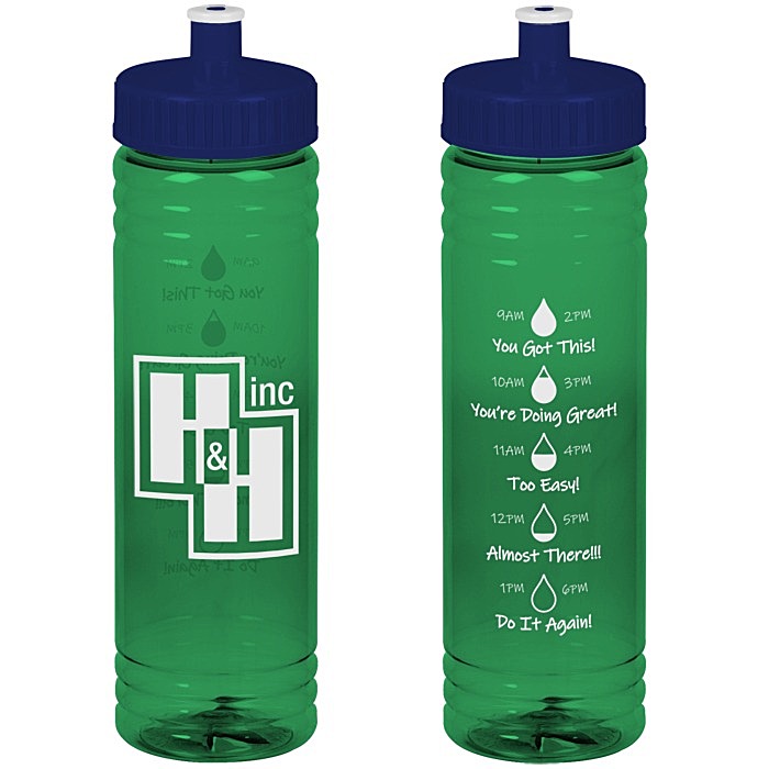 Custom Halcyon Water Bottle with Droplet Graphics - 24 oz