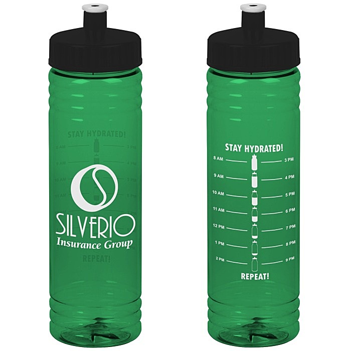 Custom Halcyon Water Bottle with Stay Hydrated Graphics - 24 oz