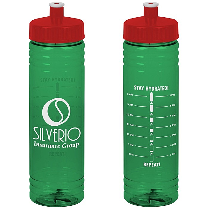 Custom Halcyon Water Bottle with Stay Hydrated Graphics - 24 oz