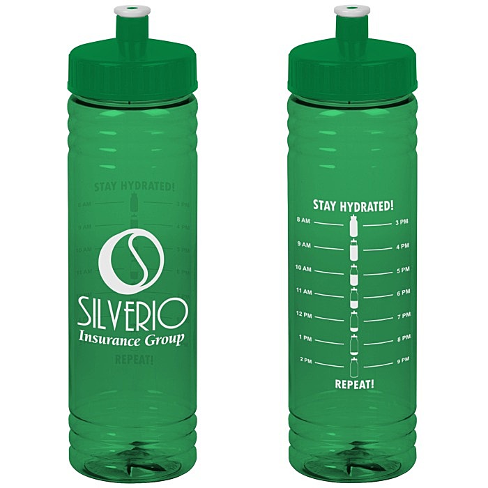 Custom Halcyon Water Bottle with Stay Hydrated Graphics - 24 oz