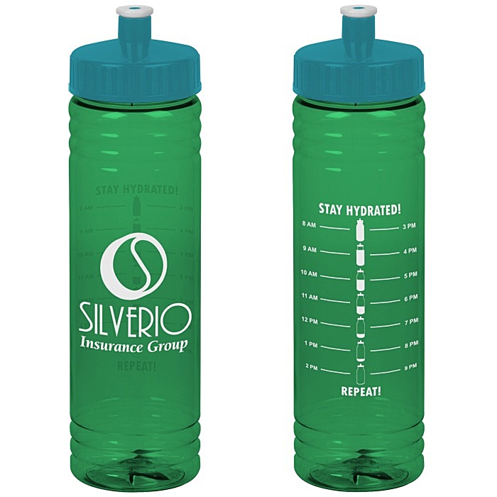 Custom Halcyon Water Bottle with Stay Hydrated Graphics - 24 oz