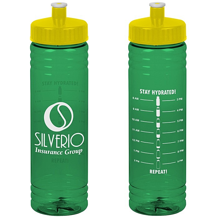 Custom Halcyon Water Bottle with Stay Hydrated Graphics - 24 oz