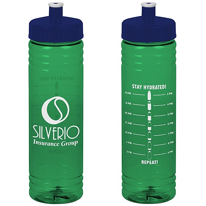Custom Halcyon Water Bottle with Stay Hydrated Graphics - 24 oz