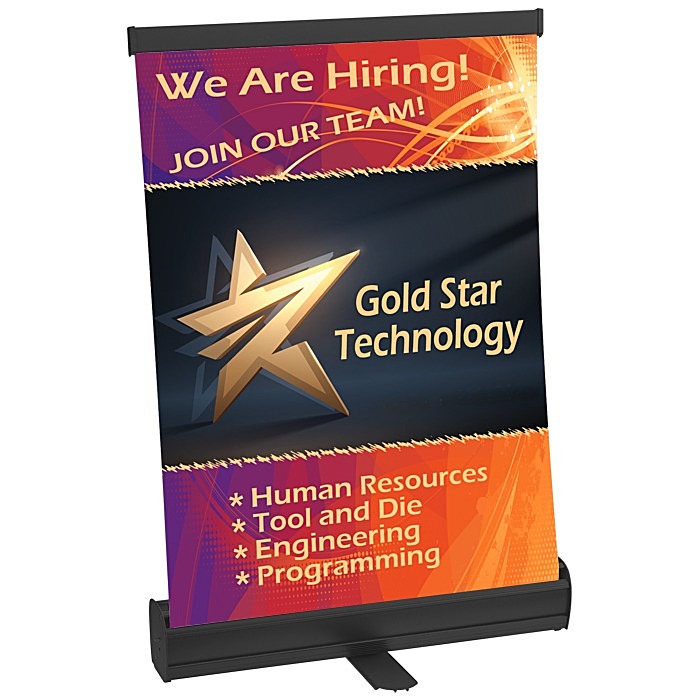 Custom Economy Tabletop Retractable Banner Display - 18 inches