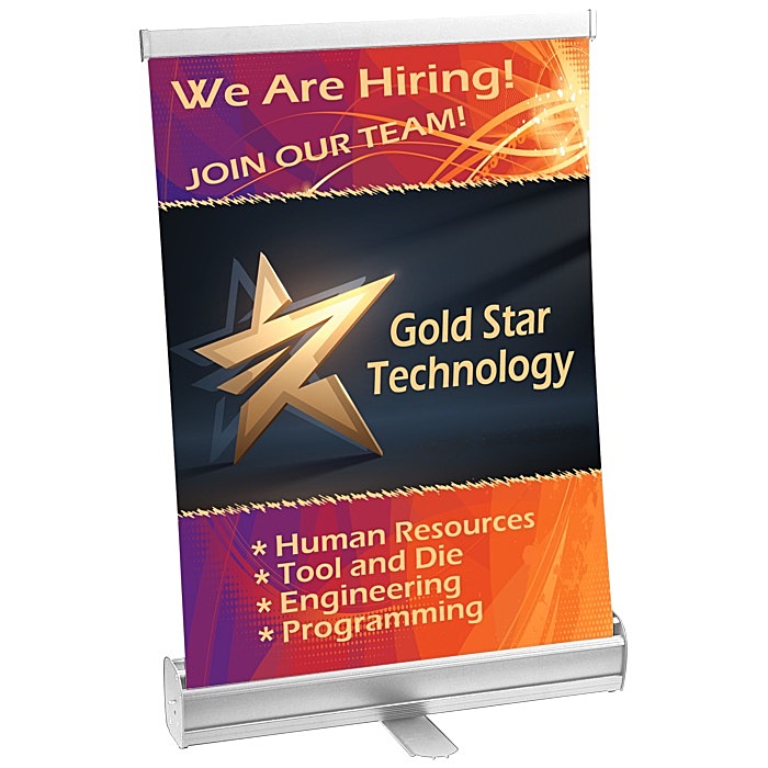 Custom Economy Tabletop Retractable Banner Display - 18 inches