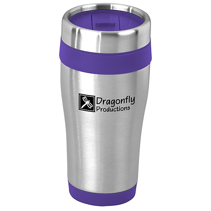 Custom Steel Tumbler with Colour Trim - 16 oz.