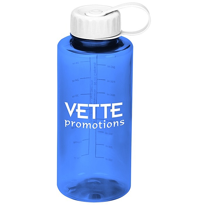 Custom Mountain Bottle with Tethered Lid - 36 oz