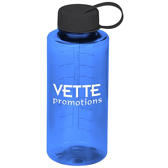 Custom Mountain Bottle with Tethered Lid - 36 oz