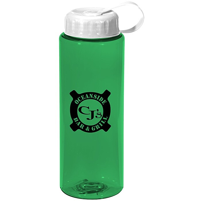 Custom Guzzler Sport Bottle with Tethered Lid - 32 oz