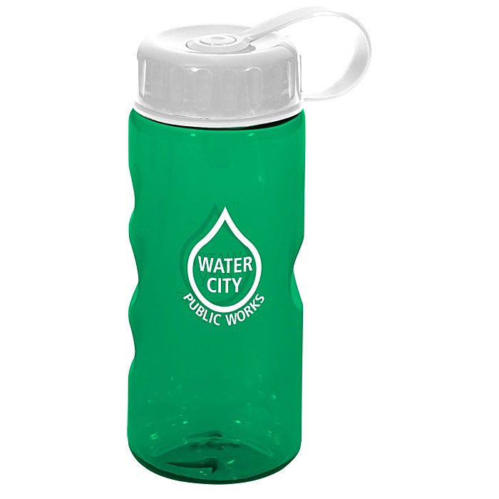 Custom Mini Mountain Sport Bottle with Tethered Lid - 22 oz