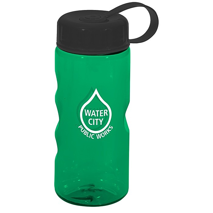 Custom Mini Mountain Sport Bottle with Tethered Lid - 22 oz