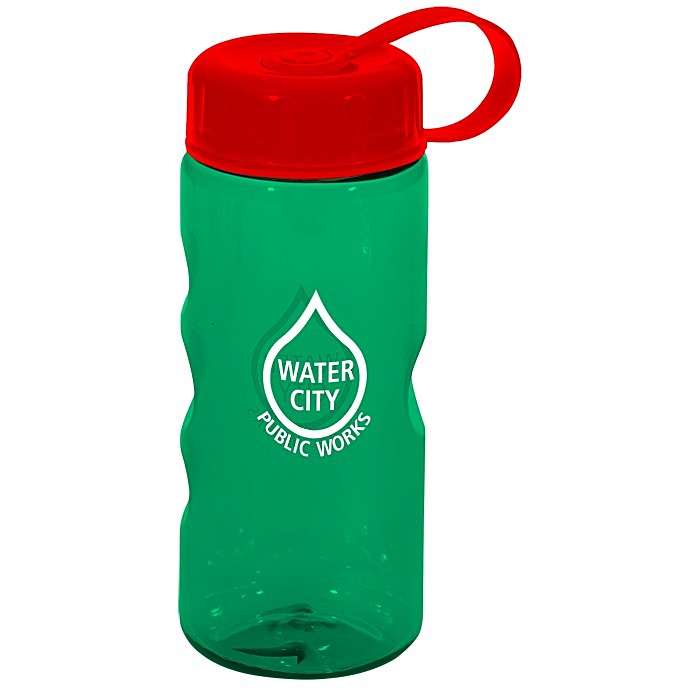 Custom Mini Mountain Sport Bottle with Tethered Lid - 22 oz