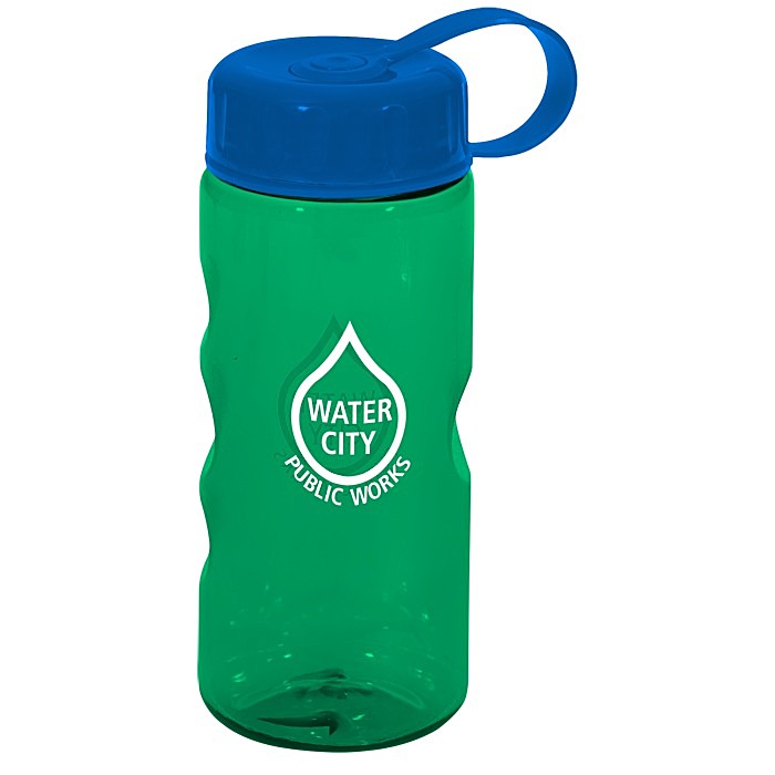 Custom Mini Mountain Sport Bottle with Tethered Lid - 22 oz