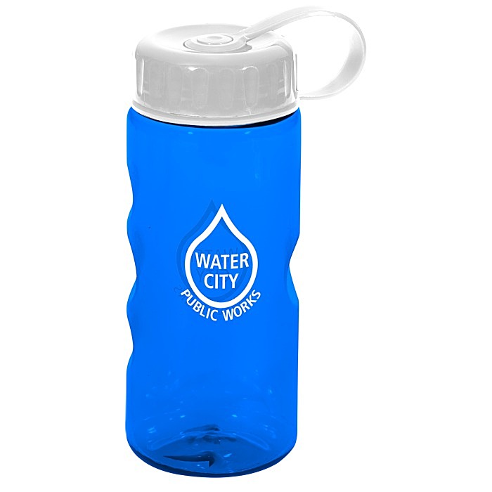 Custom Mini Mountain Sport Bottle with Tethered Lid - 22 oz
